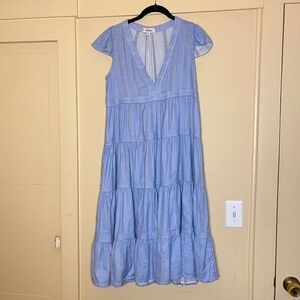 Linen Lemlem Light Blue Tiered Dress